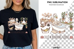 Just A Relaxing Goose PNG | Funny Self Care Goose Clipart Product Image 3