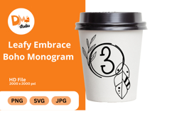 Leafy Embrace Boho Monogram Product Image 1