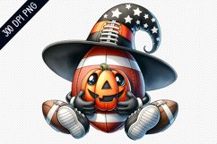 Halloween Football Sublimation - Clipart PNG Design Product Image 1