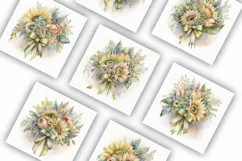 Sunflower Bouquets | Watercolour Clipart JPG Product Image 3
