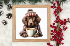 Christmas Dog And Coffee Clipart, Christmas Clipart Product Image 3