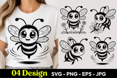 Kawaii Honey Bee SVG PNG Product Image 1