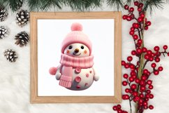 Pink Christmas Crochet Clipart, Christmas PNG Product Image 3