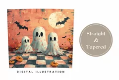 Cute Halloween Tumbler Wrap, Halloween Ghosts Tumbler Design Product Image 3