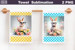 Easter Kitchen Waffle Towel | Spring Bunny Towel Product Image 1