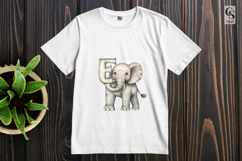 Cute Elephant Alphabet Letter E Clipart Sublimation PNG Product Image 2