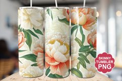 Summer Peony Flowers Tumbler | Summer Tumbler Wrap Product Image 1
