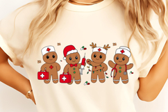 Retro Gingerbread Nurse Christmas PNG, Christmas Nurse PNG Product Image 3