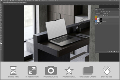 Laptop Wooden Desk Office Product Image 2