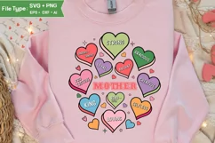 Mom Mothers Day SVG Mother SVG Dual Heart Mom Tshirt Design Product Image 3