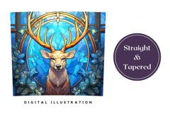 Stained Glass Christmas Deer Tumbler Wrap Design Product Image 3
