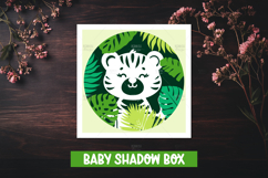 Baby Tiger Jungle Shadow Box SVG, Baby Shadow Box Product Image 1