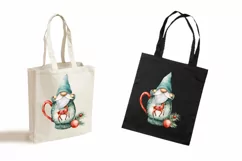 Watercolor Christmas gnome in tea mug, Gnome PNG Product Image 3