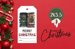 Cozy Christmas Door Gift Tag, Watercolor Winter Gift Tags Product Image 3