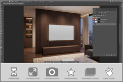 Smart Tv Wood Wall Product Image 2