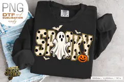 Spooky Ghost PNG DTF Preppy Halloween Polka Dot Design Product Image 6