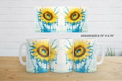 Sunflower Splash Water Mug Wrap| Mug sublimation design Product Image 4