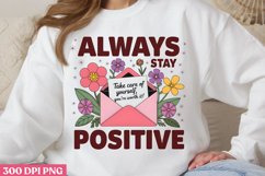 Always stay positive PNG, Retro Positive Sublimation PNG Product Image 1