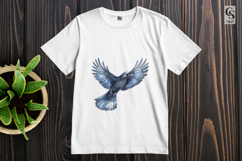 Watercolor Flying Crow Raven Bird Clipart PNG Product Image 3