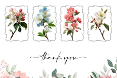 Watercolor Flowers Towel Template, Floral Kitchen Towel Product Image 3