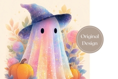 Glitter Ghost Tumbler Design, Floral Halloween Tumbler Product Image 3