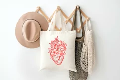 Anatomical heart with Flowers svg, Floral heart, Human heart Product Image 3