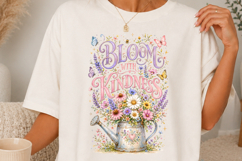 Bloom with Kindness Floral Watering Can Sublimation SVG Product Image 1
