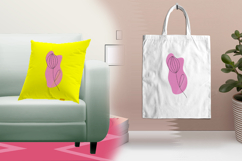 Minimalist Pink Tulip Abstract Embroidery Design Product Image 3