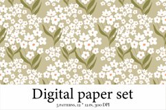 Pattern Clipart with Flowers Digital Paper Product Image 4