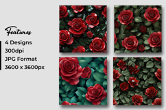 Dark Red Roses Digital Paper Product Image 3
