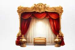 Vintage Christmas Cinema Clipart PNG Product Image 3