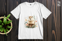 Watercolor Prairie Dog With Flowers Clipart Sublimation PNG Product Image 2