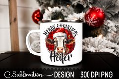 Merry Christmas Heifer Sublimation Design - Heifer PNG Product Image 2