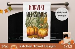 Kitchen Towel Sublimation, Harvest Blessings Towel Template Product Image 1