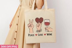 Peace Love Wine PNG, Wine Lover Sublimation PNG Product Image 3