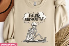 Feeling Unproductive PNG, Funny Skeleton Sublimation PNG Product Image 3
