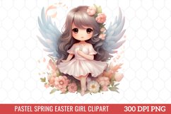 Pastel Spring Easter Girl Clipart Product Image 1