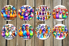 Funny animals | 8 Cartoon Car coaster &amp; key chain designs Product Image 3