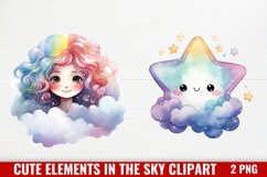 Cute Elements In The Sky And Space Clipart Product Image 1