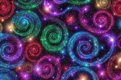 Neon Spiral Galaxy Pattern Background for Crafts Product Image 1