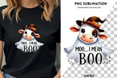 Moo I Mean Boo, Halloween Shirt PNG,Instant Digital Download Product Image 1