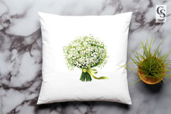 White Flower Bouquet Clipart Sublimation PNG Product Image 3