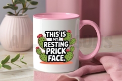 Resting Prick Face Graphic With Cactus Illustration Product Image 3