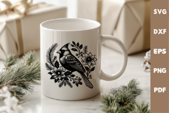 Cardinal Bird laser SVG PNG| Christmas Design Product Image 3