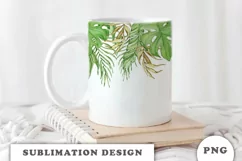 Watercolor Tropical Leaves border PNG Product Image 3