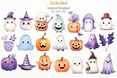 Cute Halloween Watercolor 76 Cliparts Ai Generated Art Product Image 3