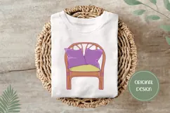 Hand Drawn Garden Chair Illustration, Cartoon Garden Chair Product Image 3