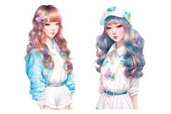 Cute Asian woman 20 PNG Digital download Product Image 3