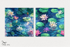 Water lilies digital paper Product Image 3