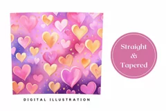 Pastel Hearts Tumbler Wrap Design, Valentine's Day Tumbler Product Image 3